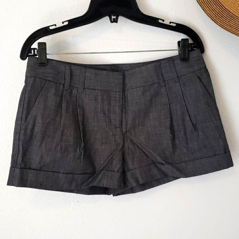 Express Dark Grey/Black Linen Shorts